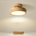 Modern LED Ceiling Lamp – Wood & Acrylic Flush Mount Ceiling Light for Bedroom, Dining & Living Room, 5 Colors – LunaLux