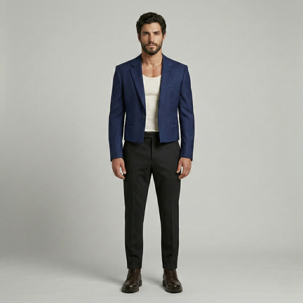 Tailored Midnight Cropped Blazer