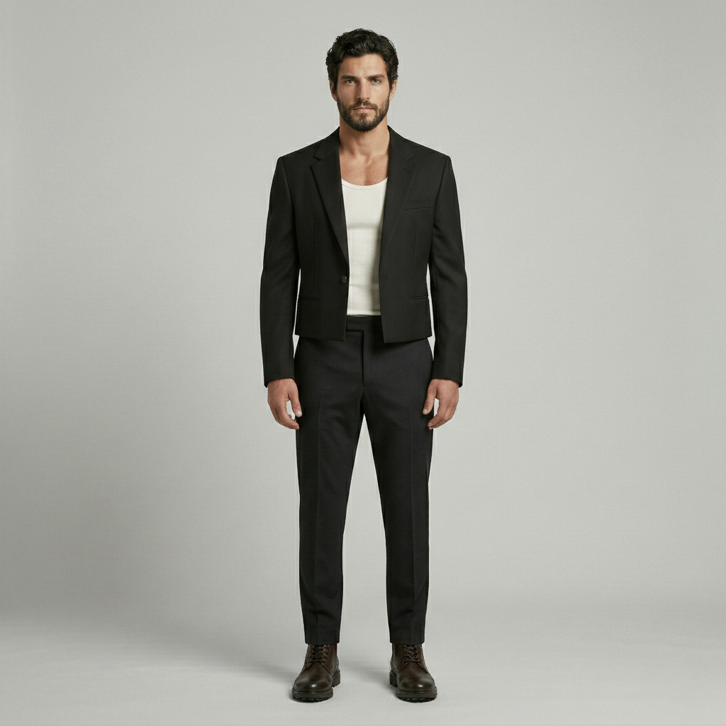 Tailored Midnight Cropped Blazer