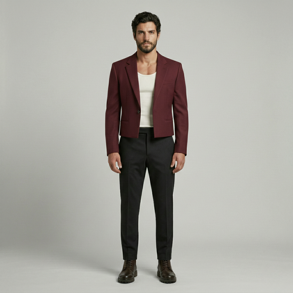 Tailored Midnight Cropped Blazer