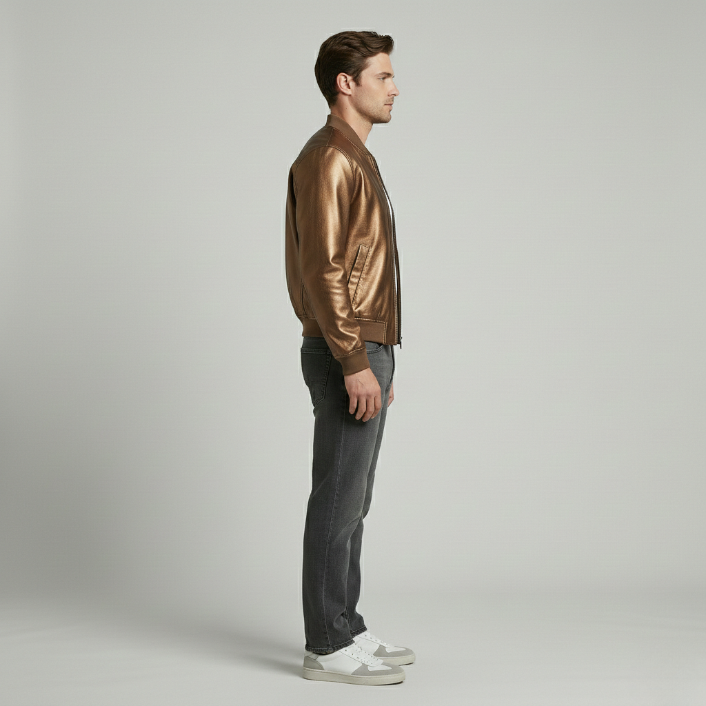 Metallic Luxe Bomber Jacket