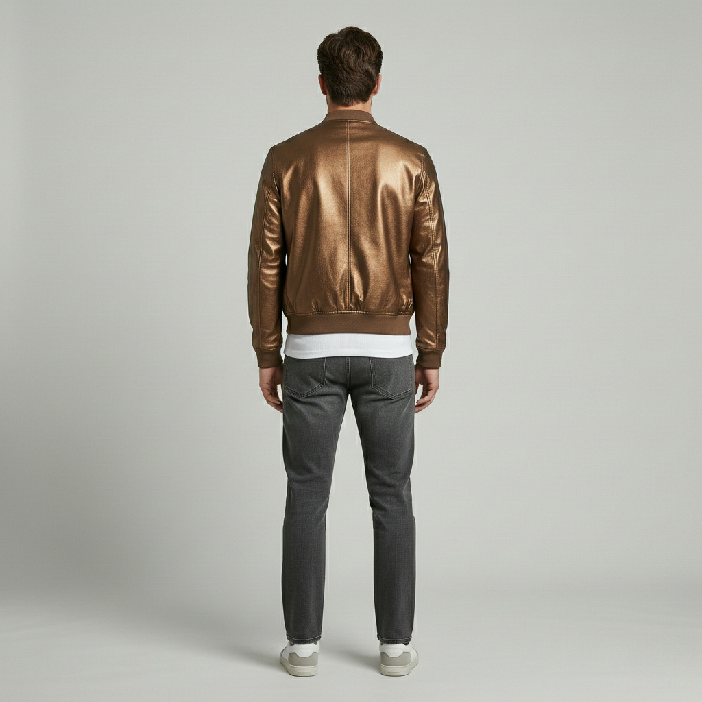 Metallic Luxe Bomber Jacket