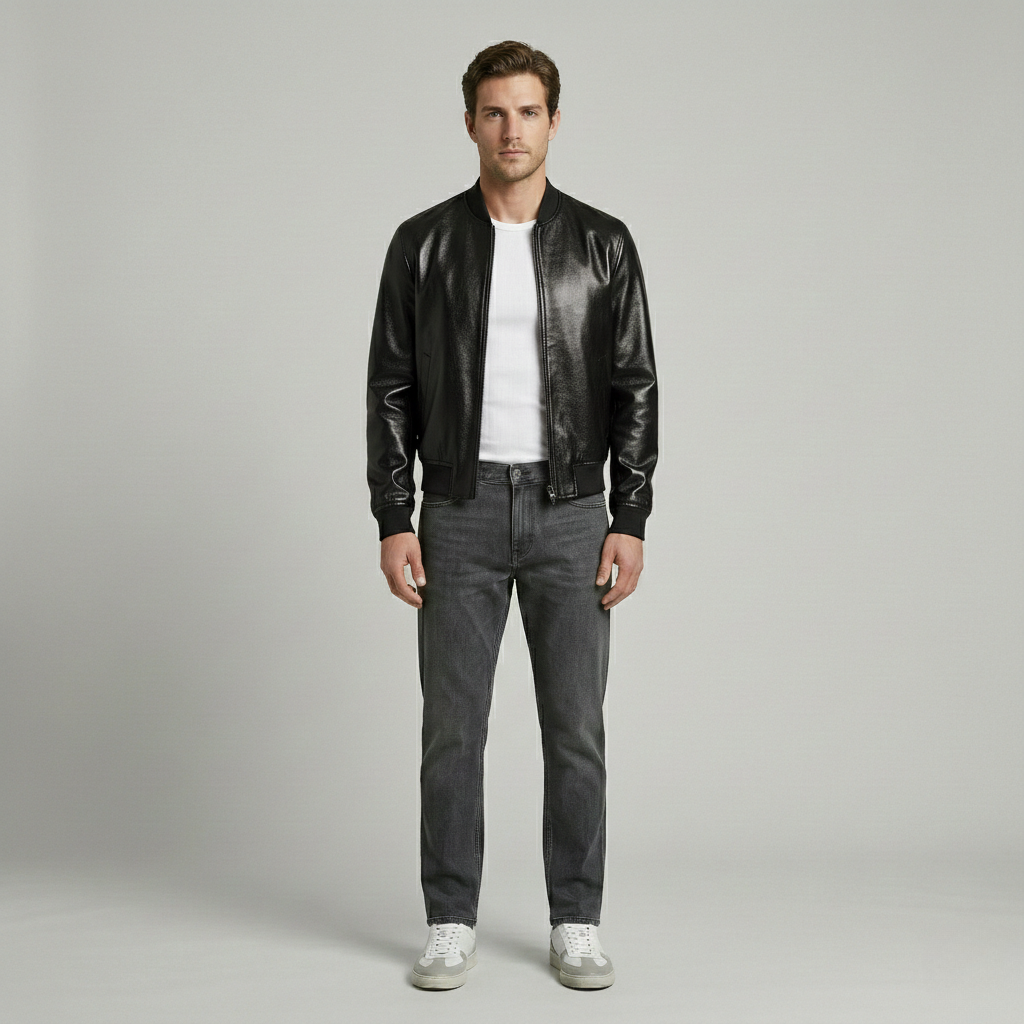 Metallic Luxe Bomber Jacket