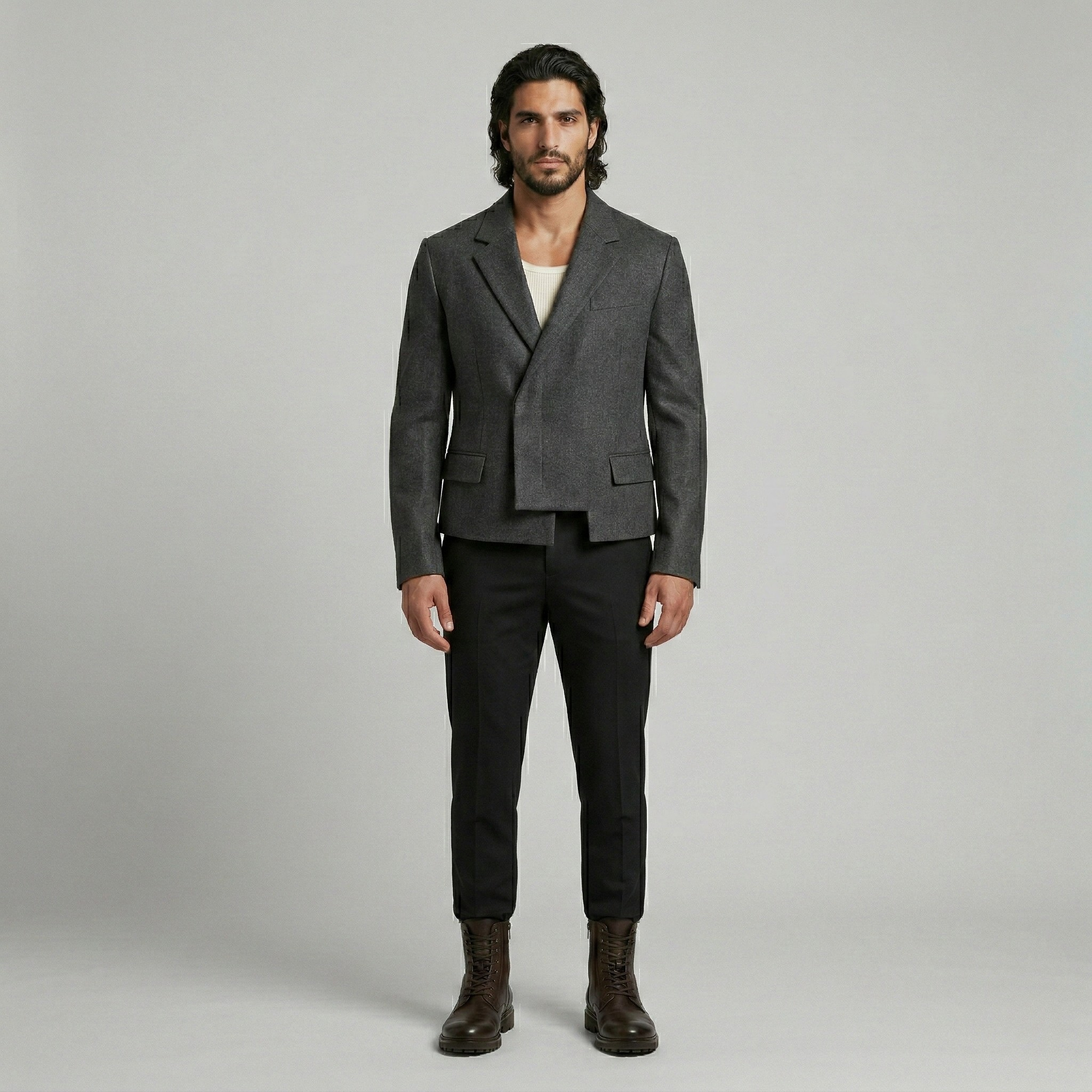 Asymmetric Tailored Wool Blazer