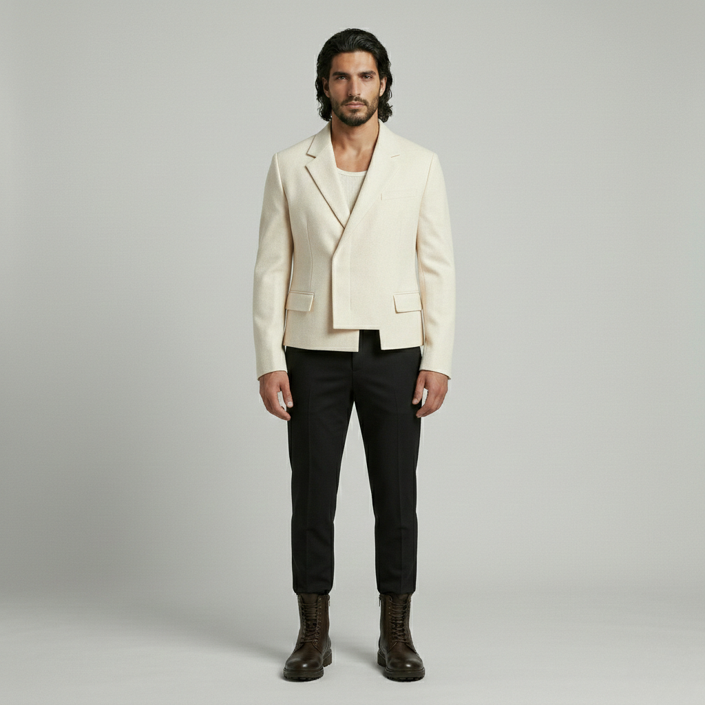 Asymmetric Tailored Wool Blazer