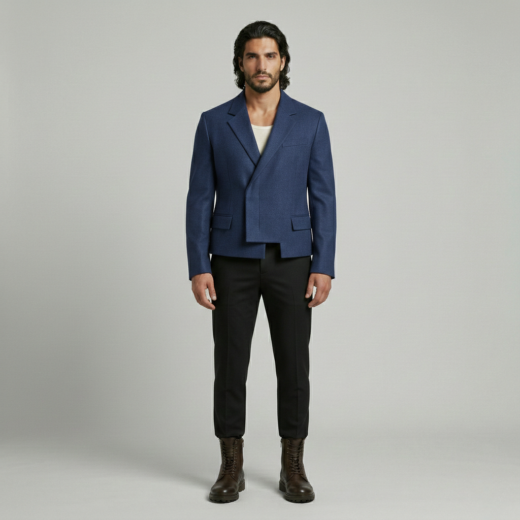 Asymmetric Tailored Wool Blazer