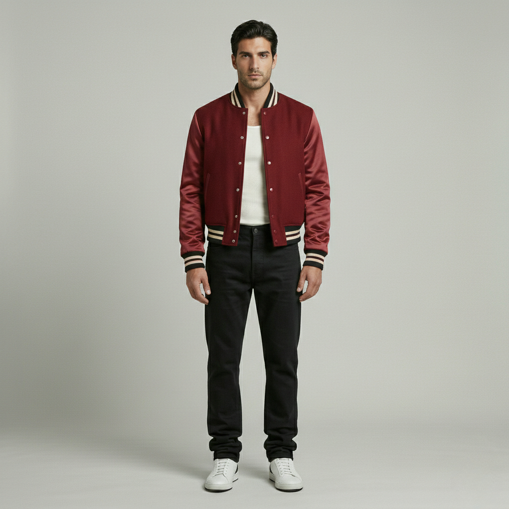 Classic Varsity Contrast Bomber Jacket