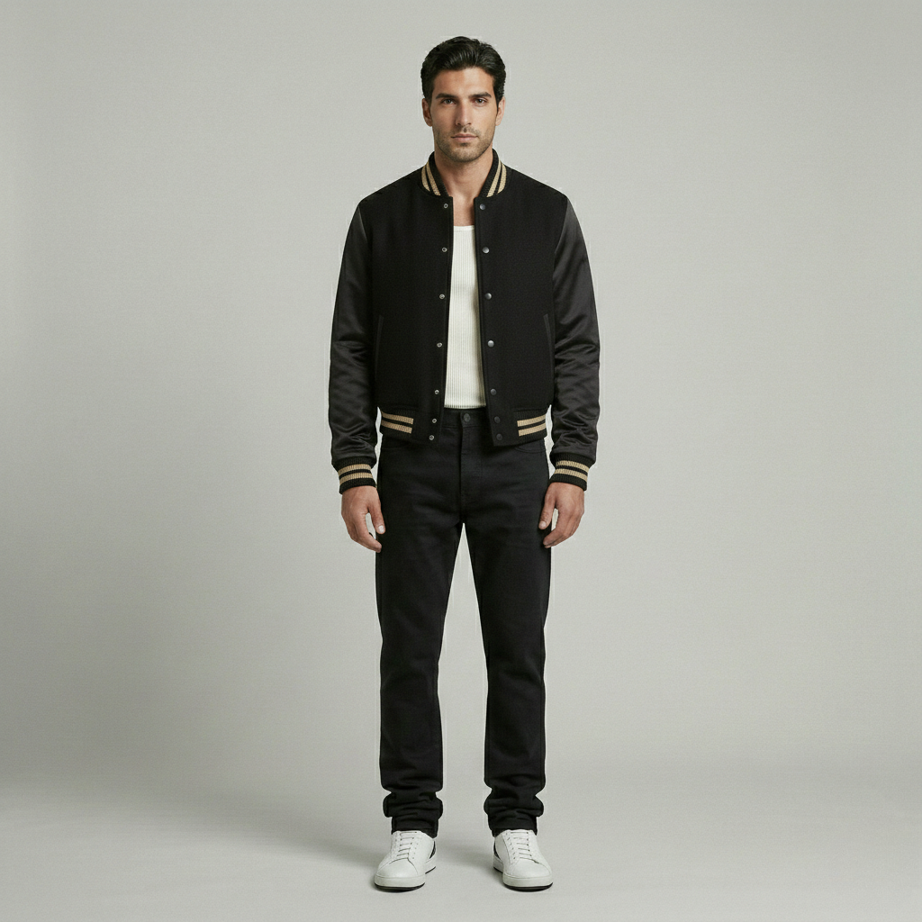 Classic Varsity Contrast Bomber Jacket