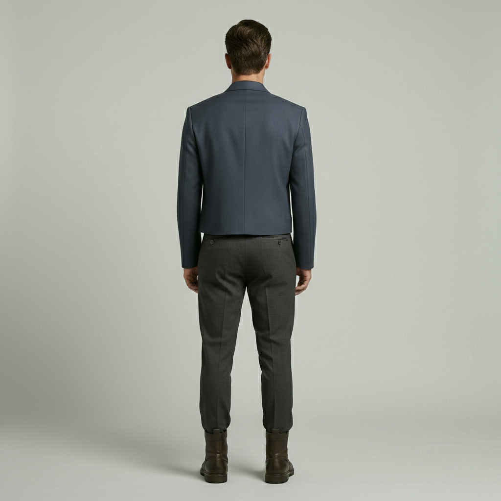 Structured Slate Cropped Blazer