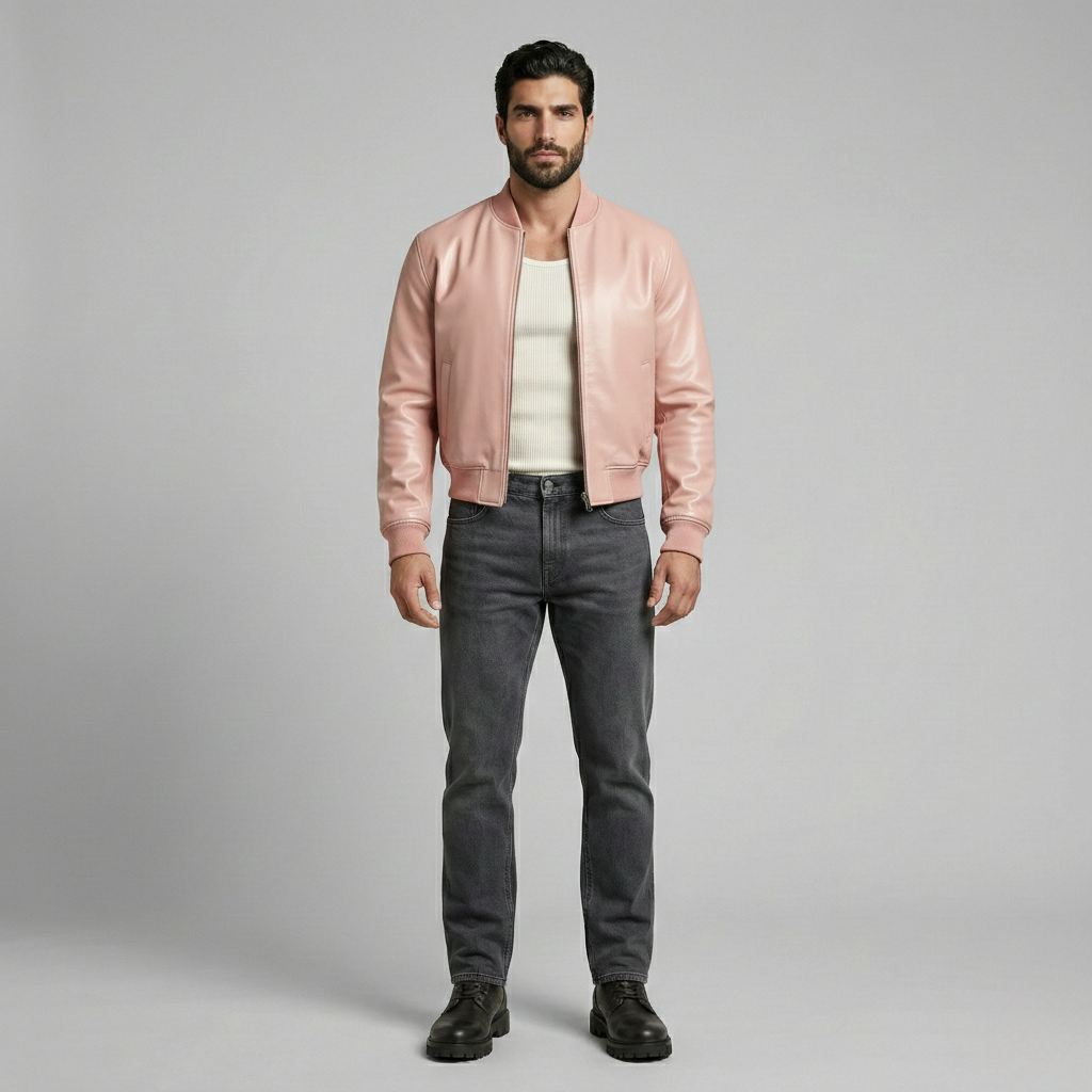 High-Gloss Black Luxe Bomber Jacket