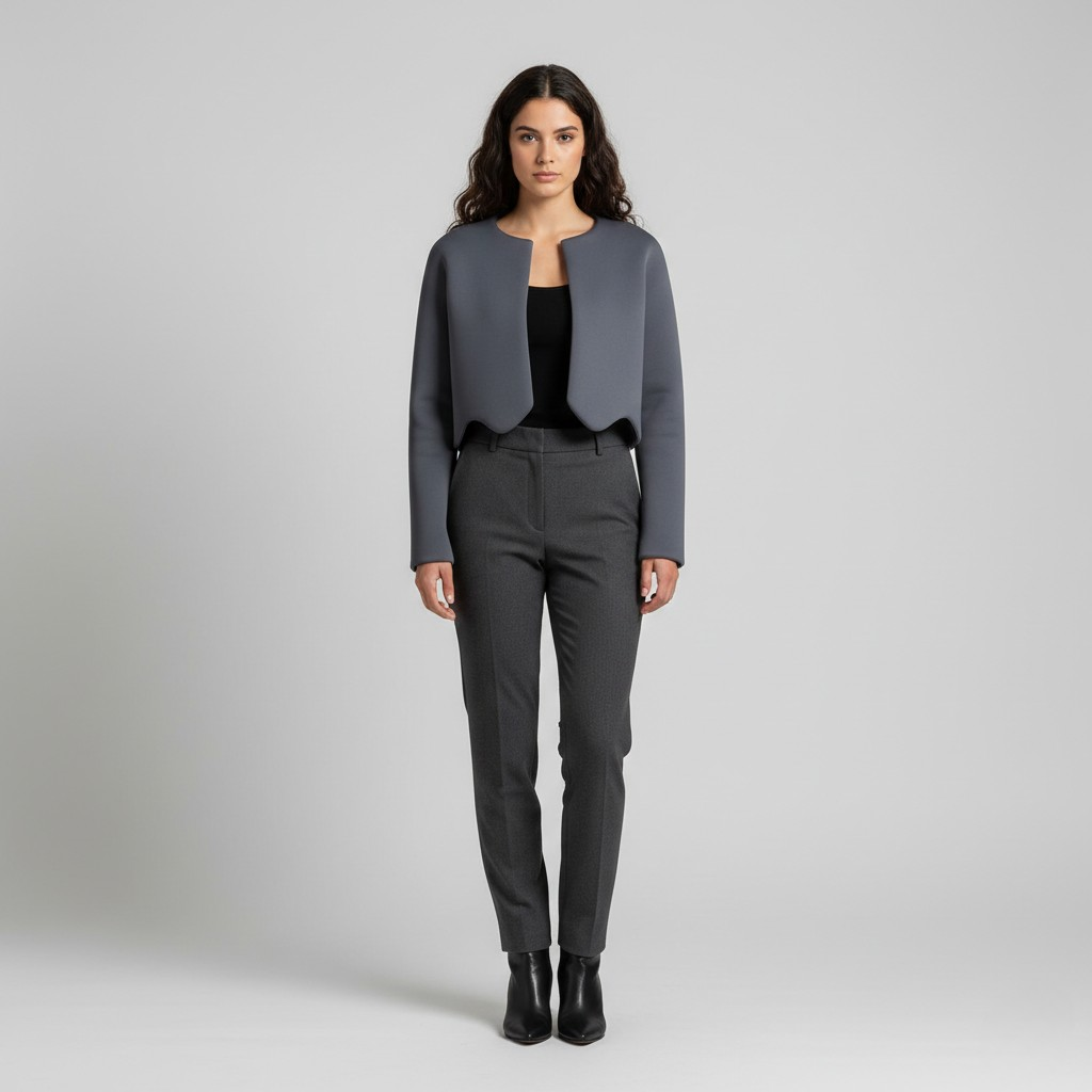 Scallop-Hem Cropped Jacket