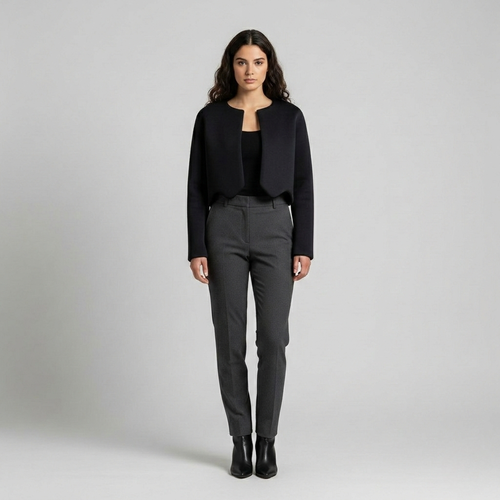 Scallop-Hem Cropped Jacket