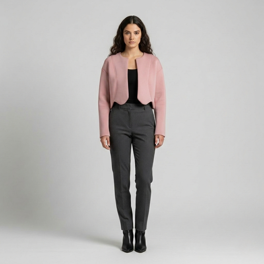 Scallop-Hem Cropped Jacket