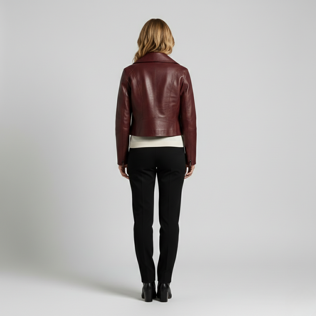 Structured Cropped Leather Jacket