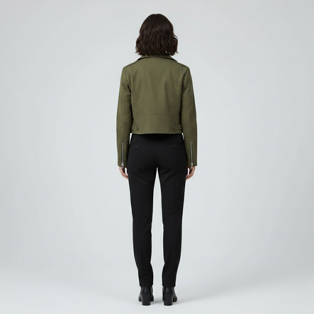 Cropped Moto Utility Jacket