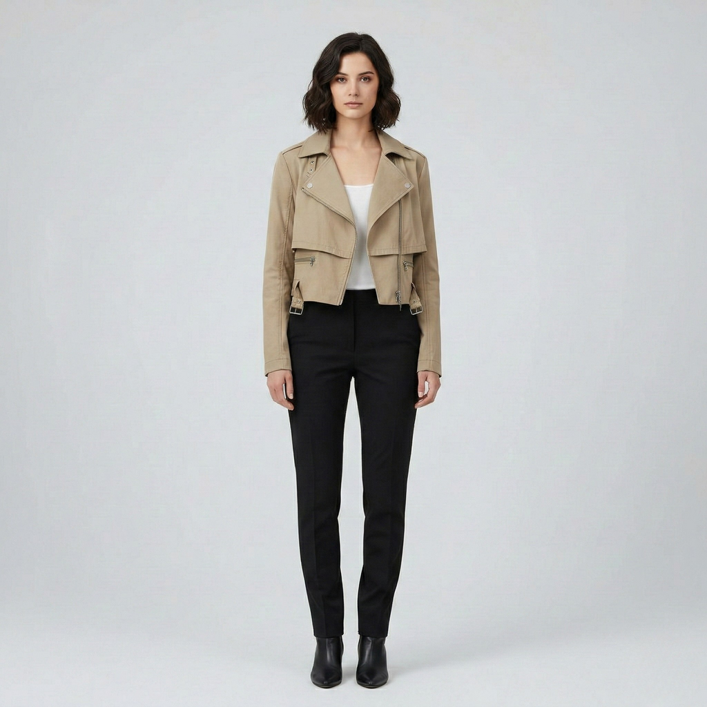 Cropped Moto Utility Jacket