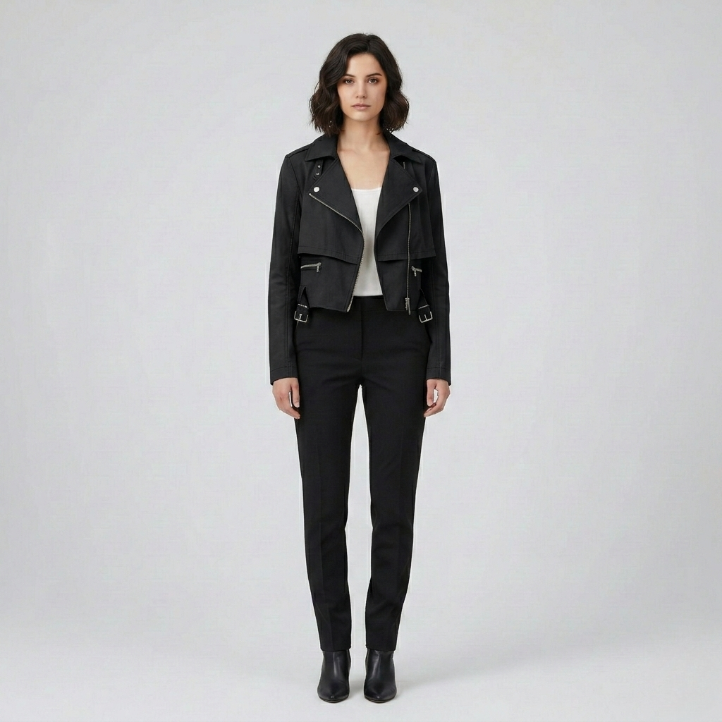 Cropped Moto Utility Jacket