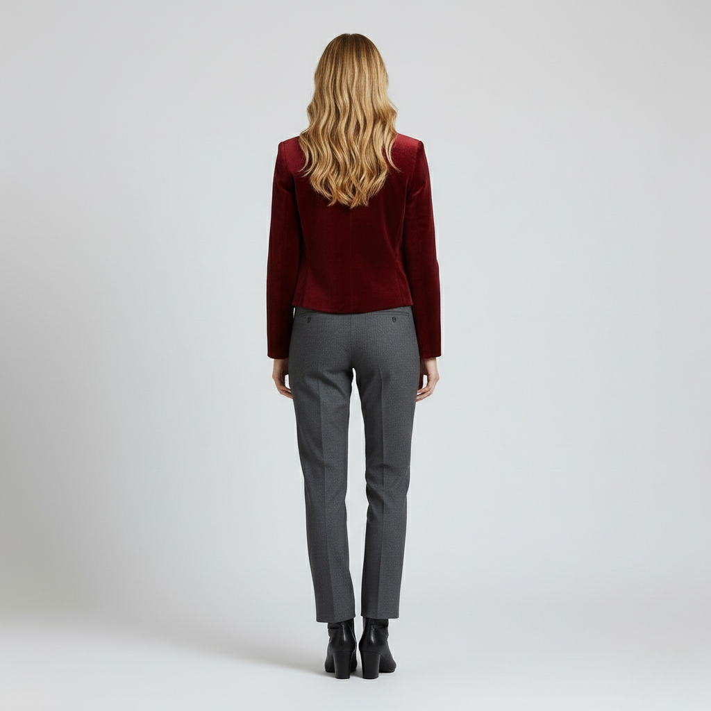 Velvet Cropped Tailored Blazer