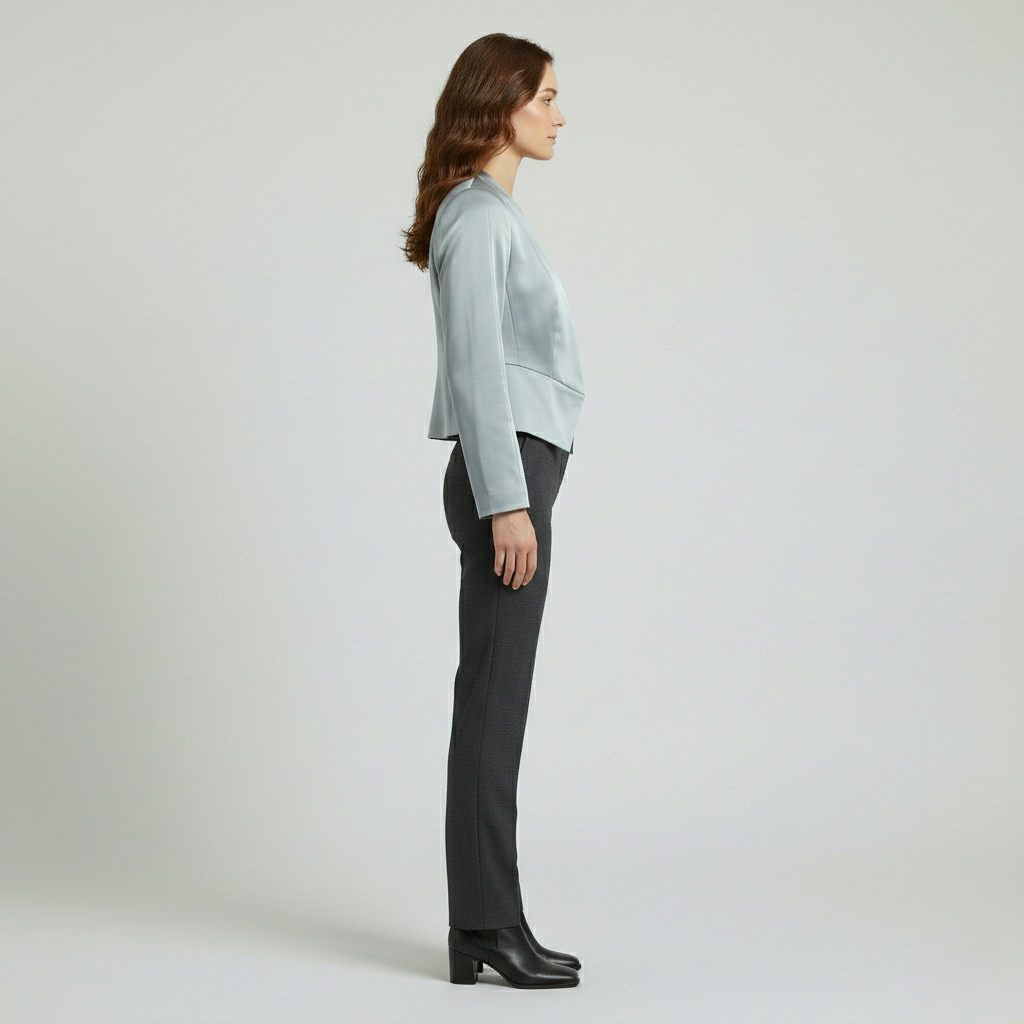 Satin Cropped Tailored Blazer