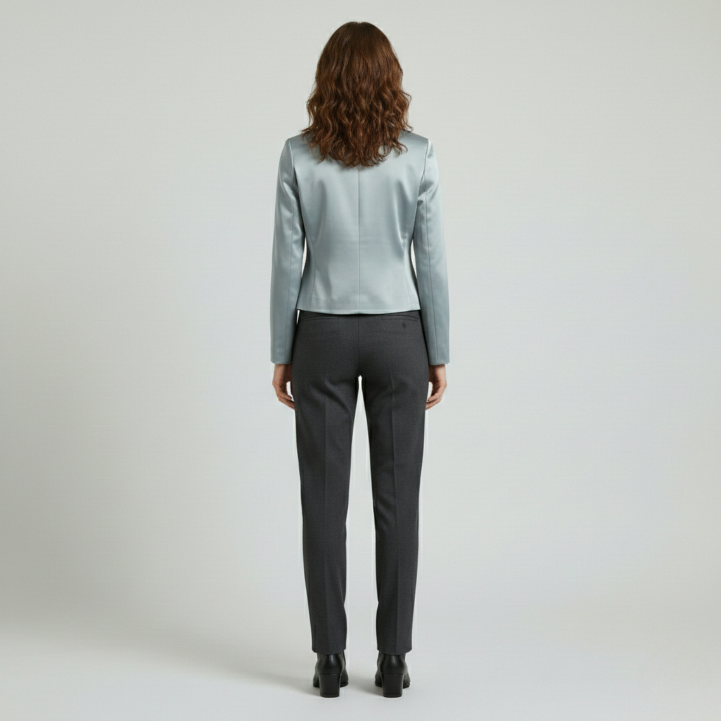 Satin Cropped Tailored Blazer