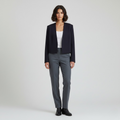Collarless Cropped Tailored Jacket