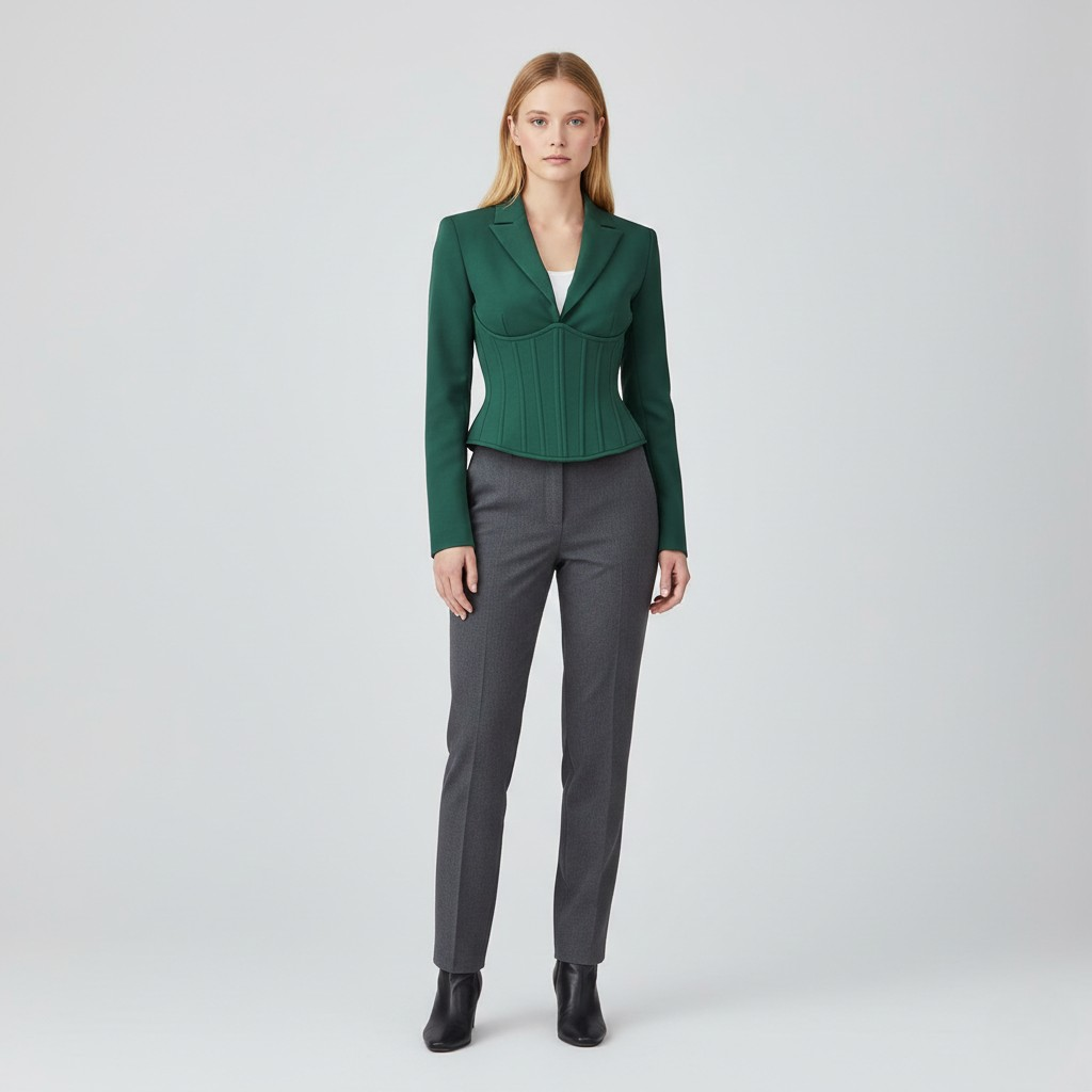 Corset-Structured Tailored Blazer