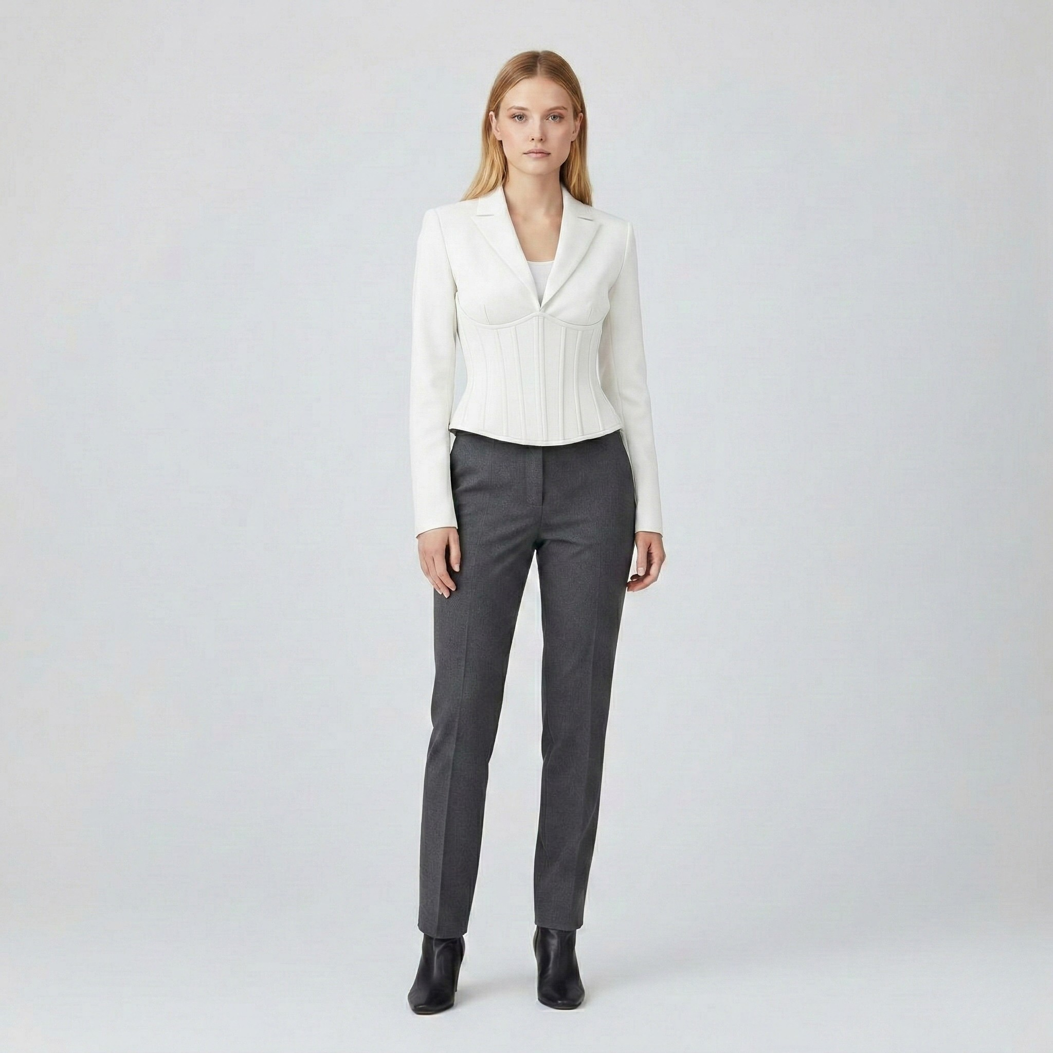 Corset-Structured Tailored Blazer