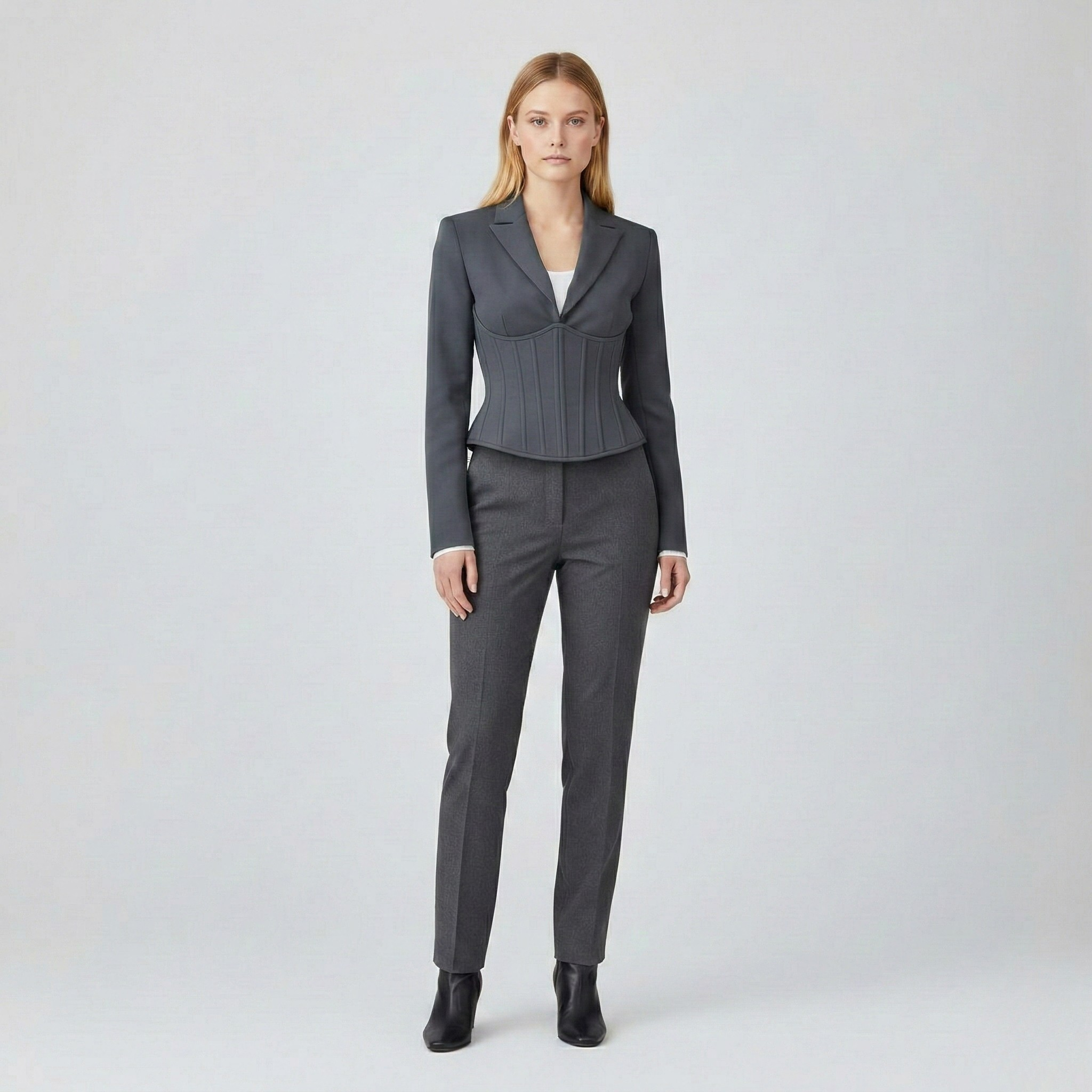 Corset-Structured Tailored Blazer