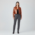 Cropped Leather Utility Jacket