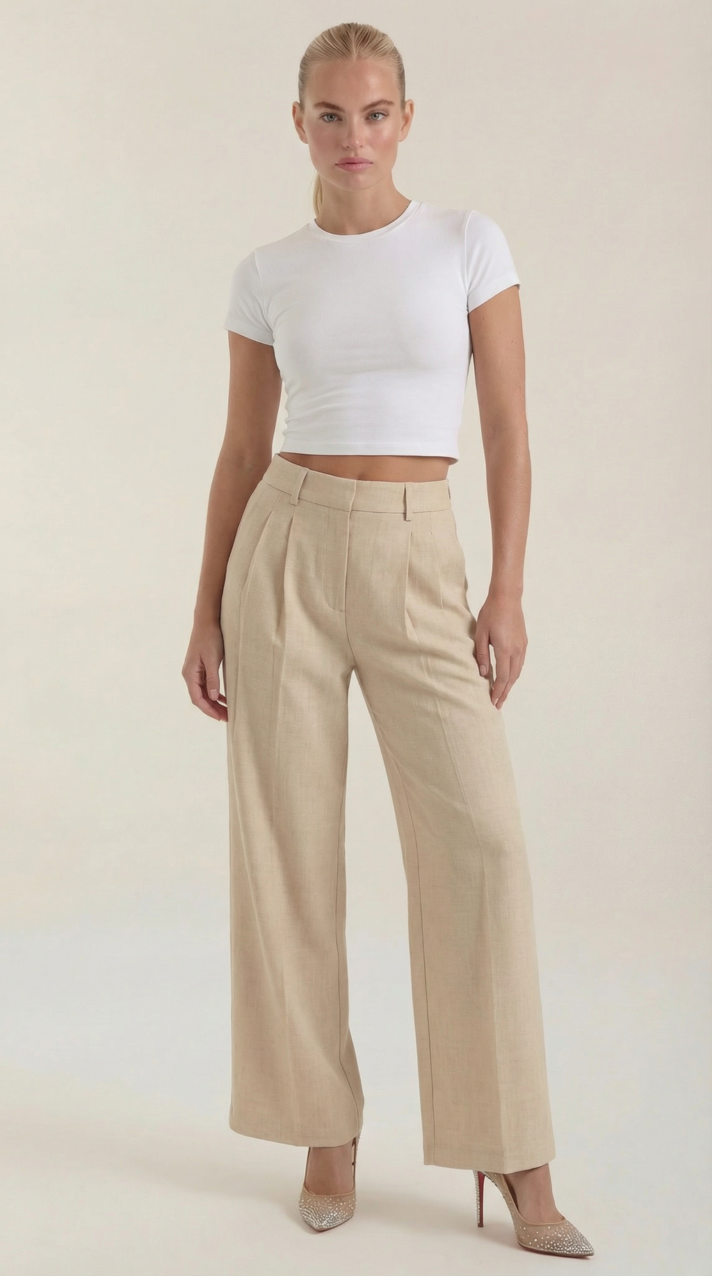 Courtney Pleated High-Rise Wide Leg Pants 0