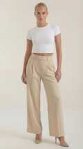 Courtney Pleated High-Rise Wide Leg Pants 0
