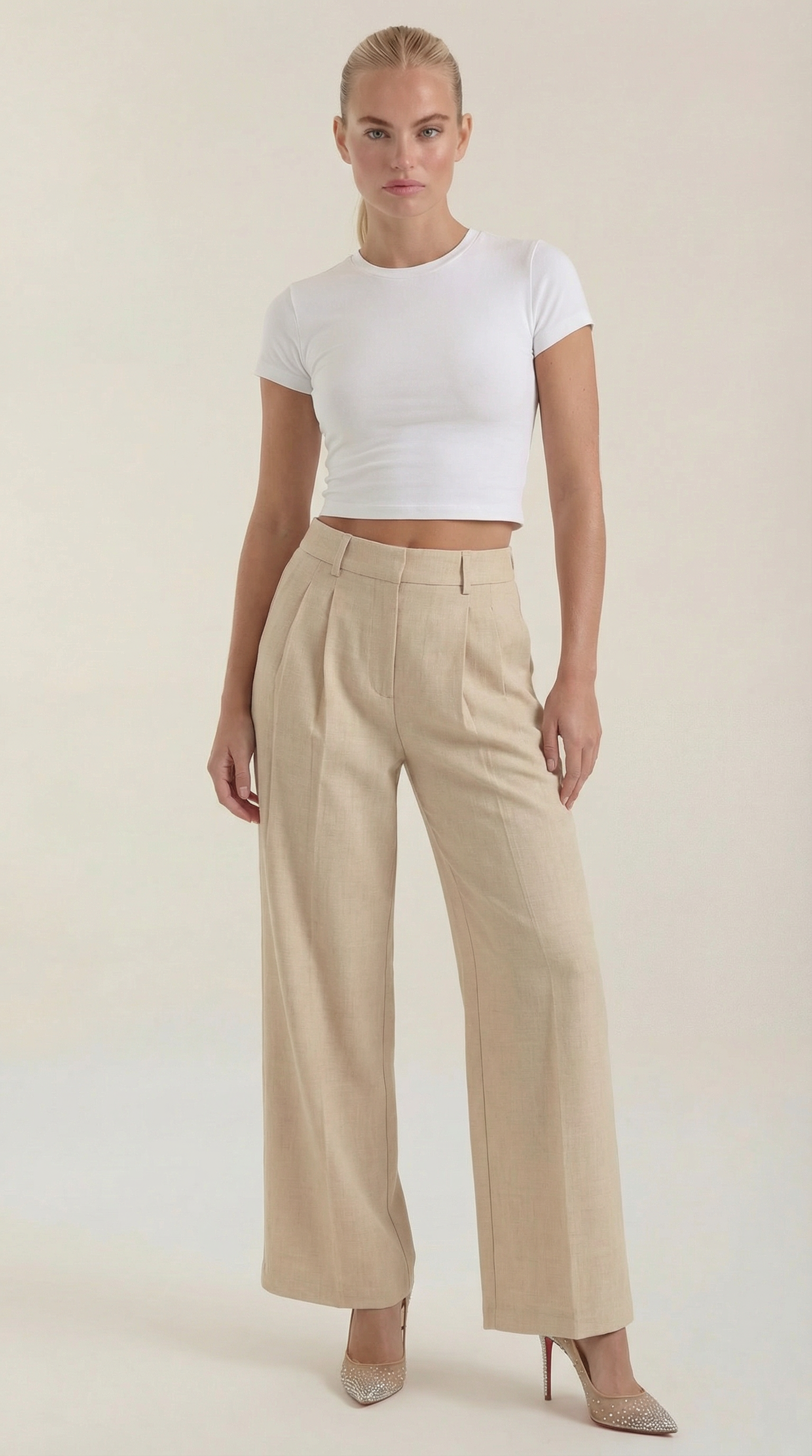 Courtney Pleated High-Rise Wide Leg Pants 0