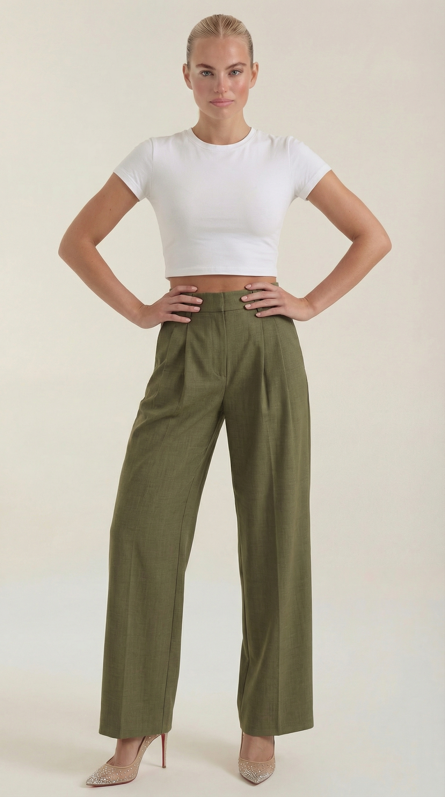 Courtney Pleated High-Rise Wide Leg Pants 10