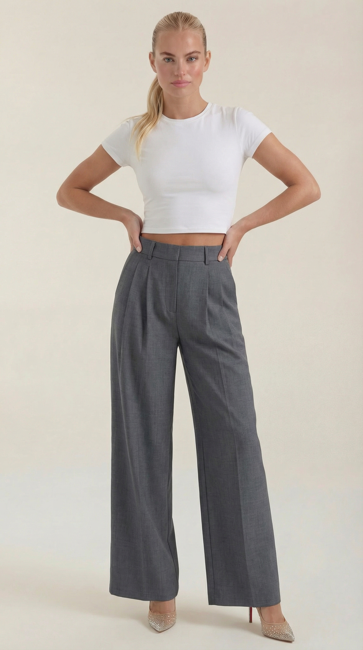 Courtney Pleated High-Rise Wide Leg Pants 11