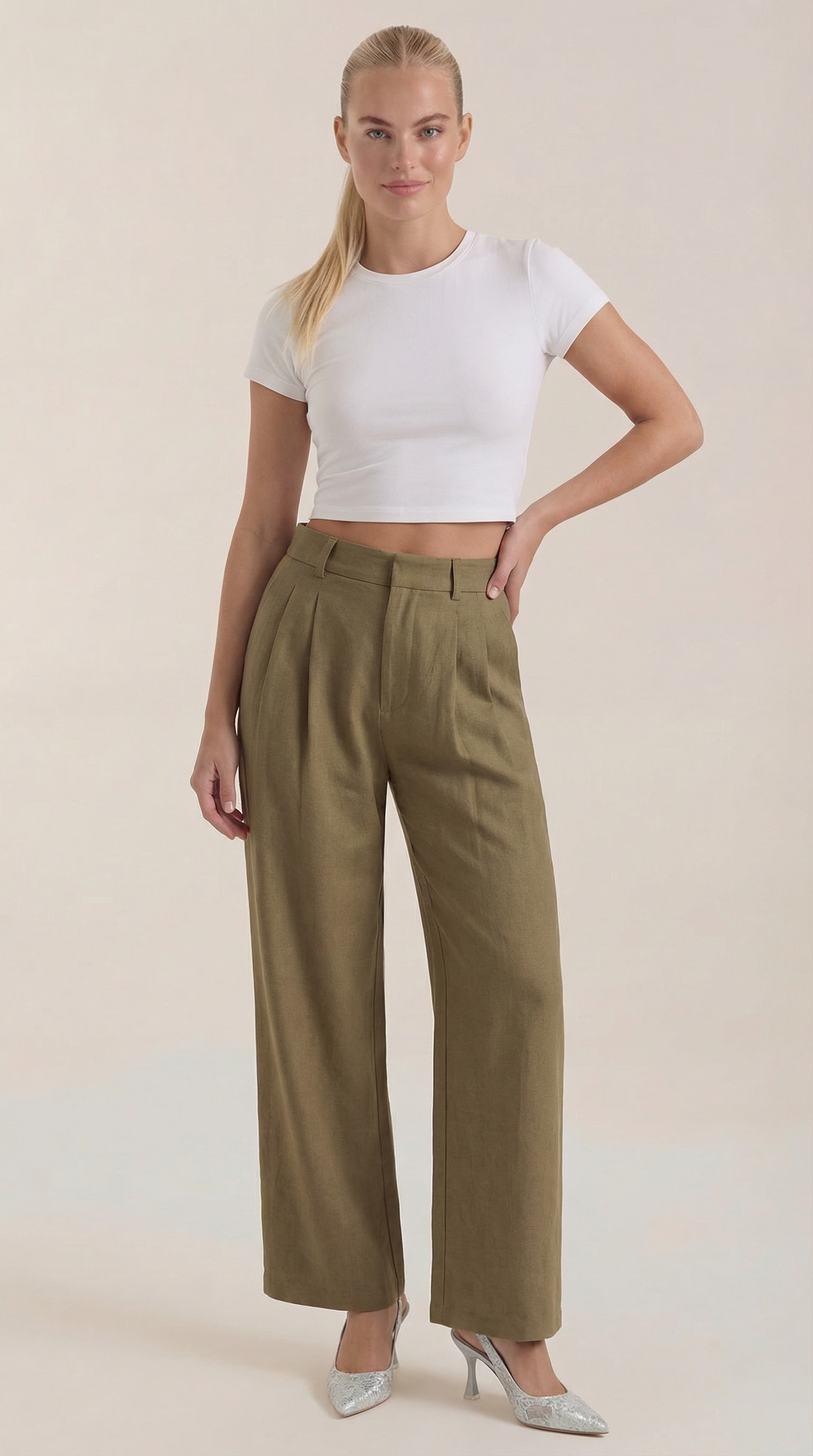 Courtney Pleated High-Rise Wide Leg Pants 5