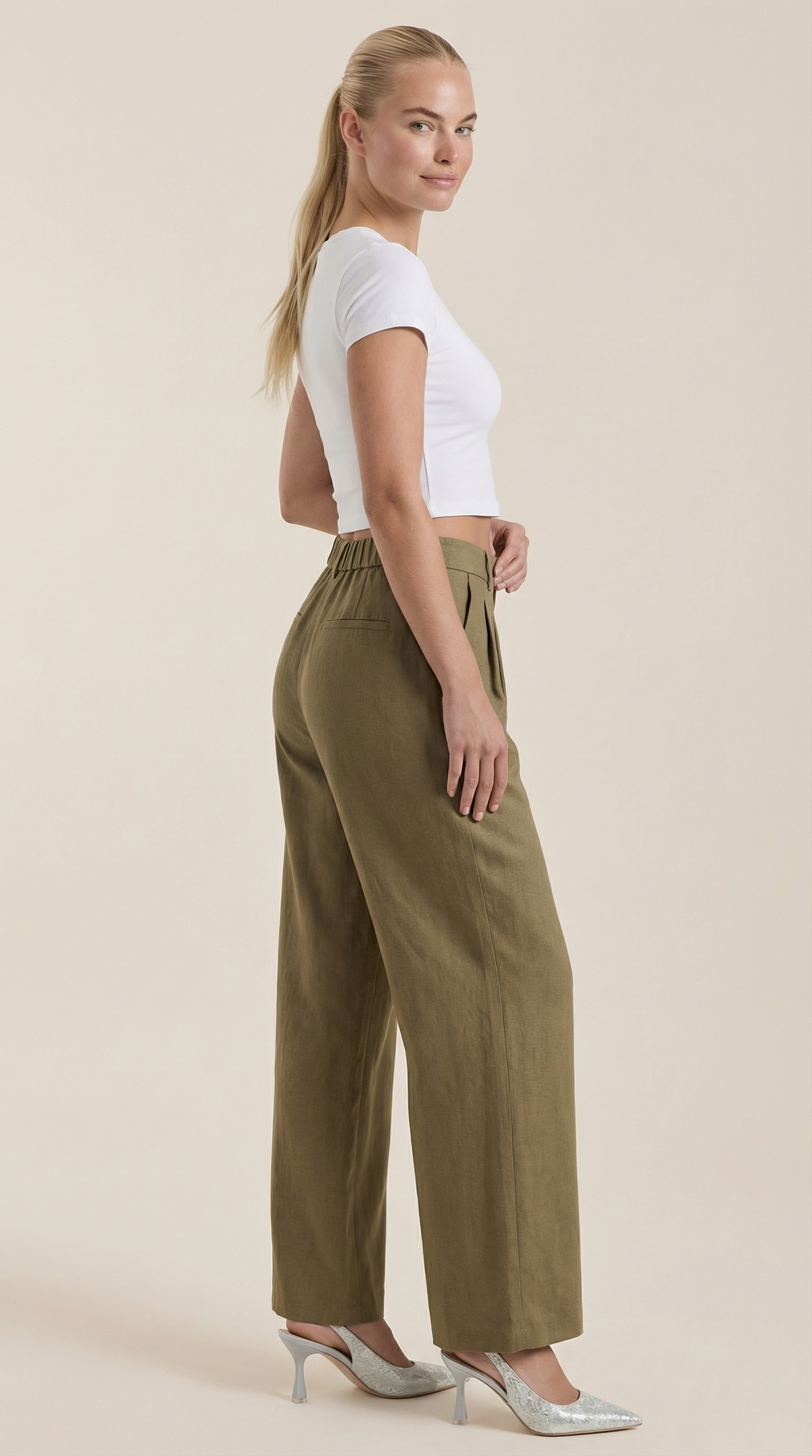 Courtney Pleated High-Rise Wide Leg Pants 6