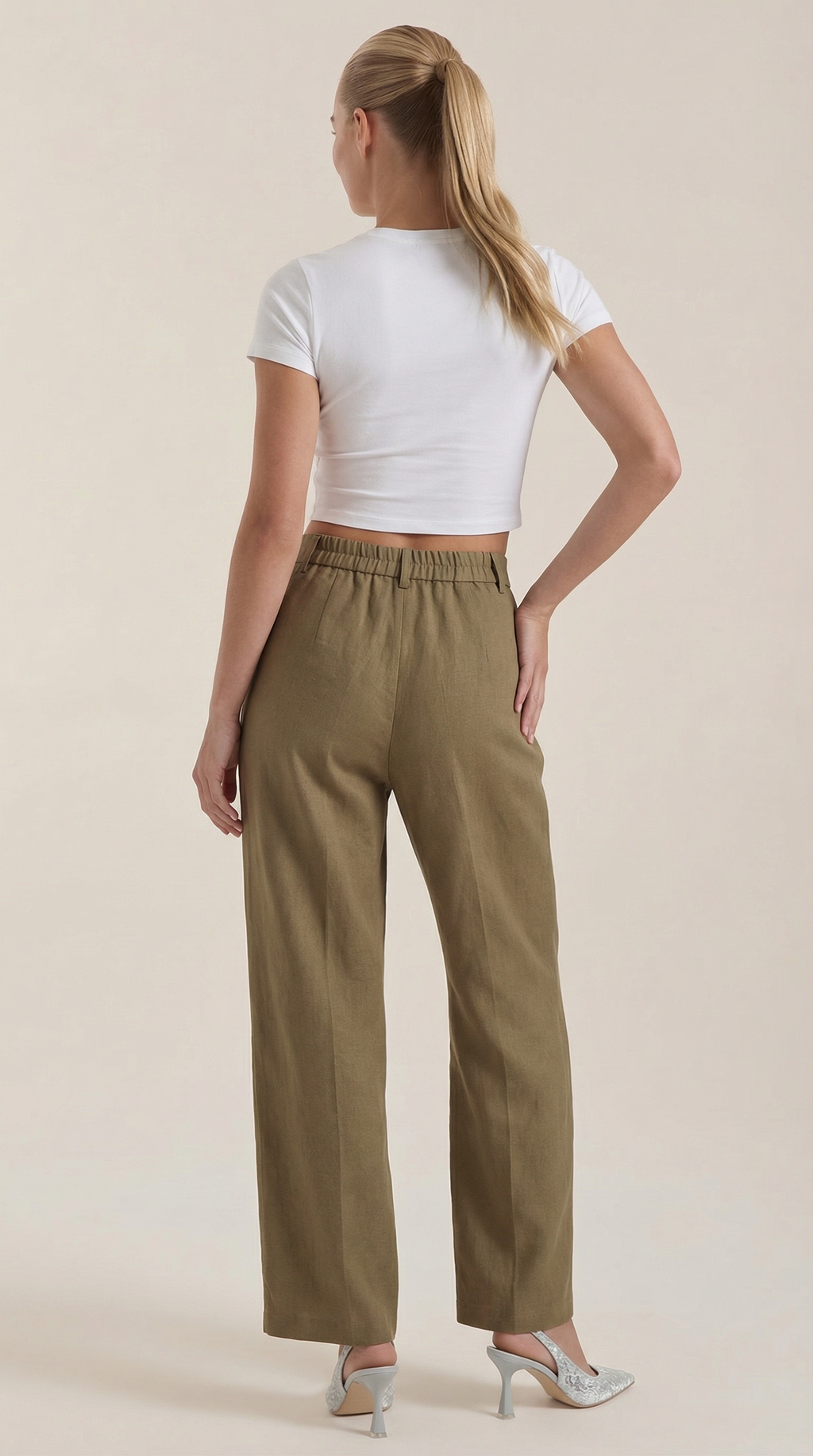 Courtney Pleated High-Rise Wide Leg Pants 8