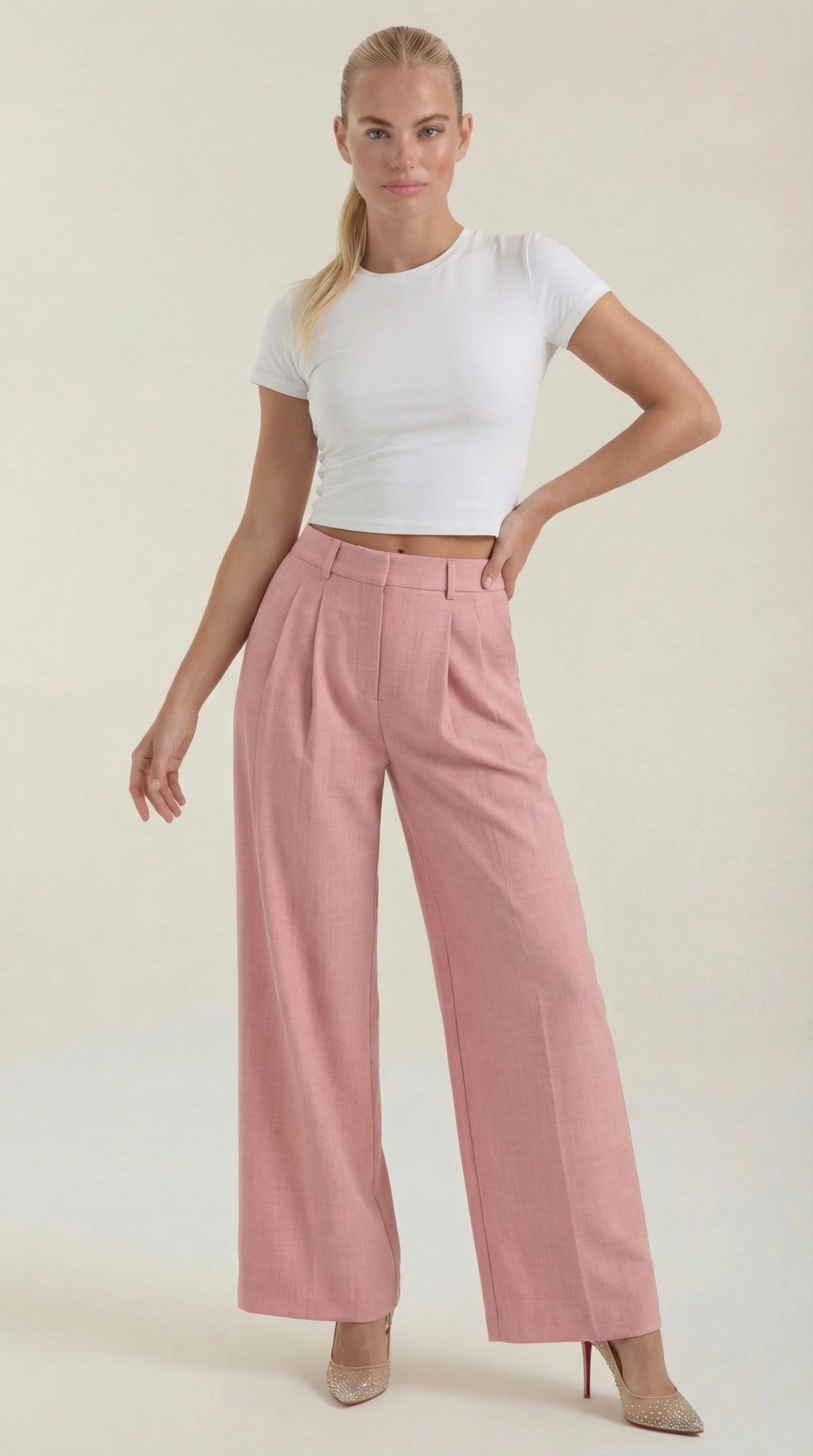 Courtney Pleated High-Rise Wide Leg Pants 9