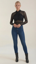 Georgia Sheer Wrap Mesh Top 0
