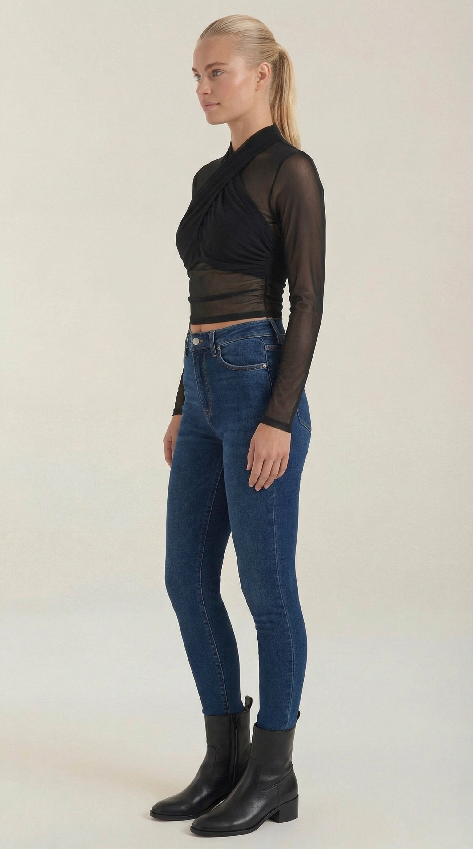 Georgia Sheer Wrap Mesh Top 1