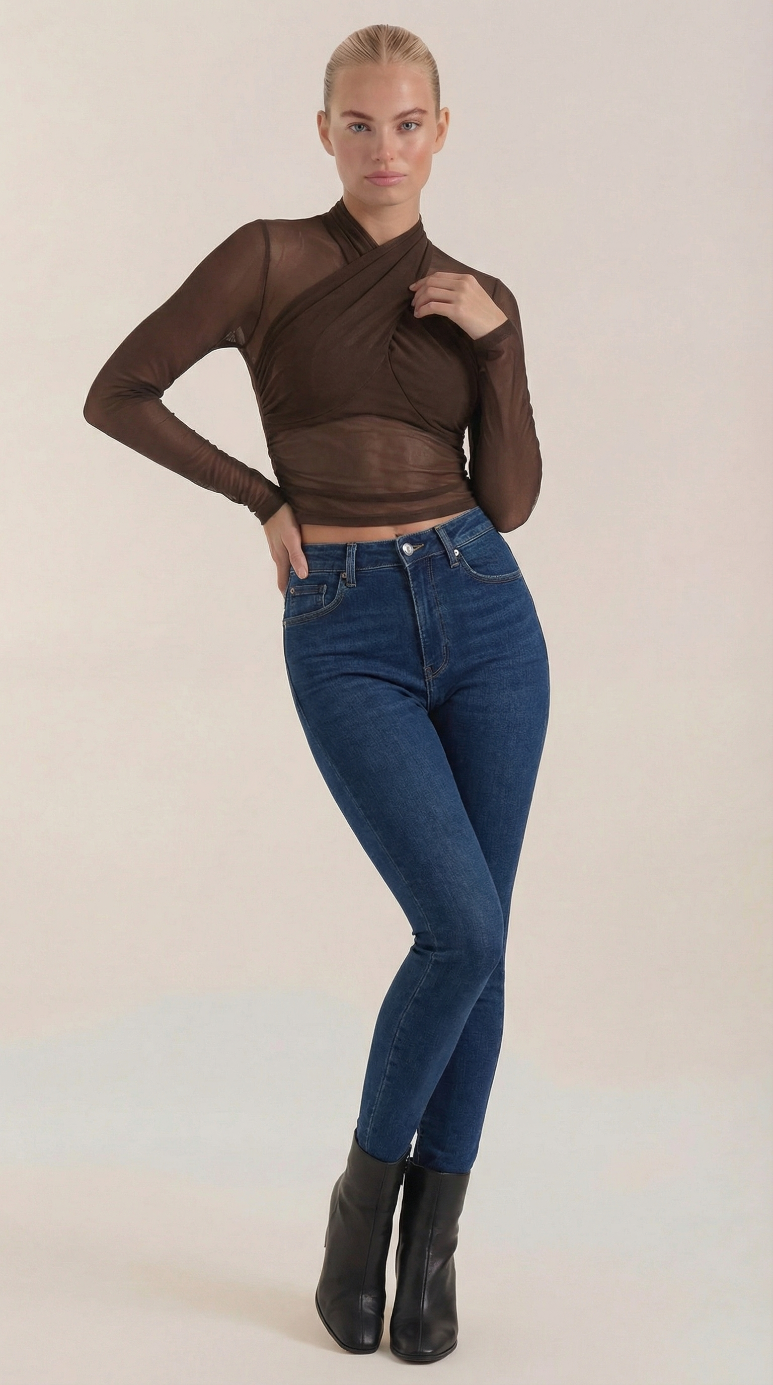 Georgia Sheer Wrap Mesh Top 9