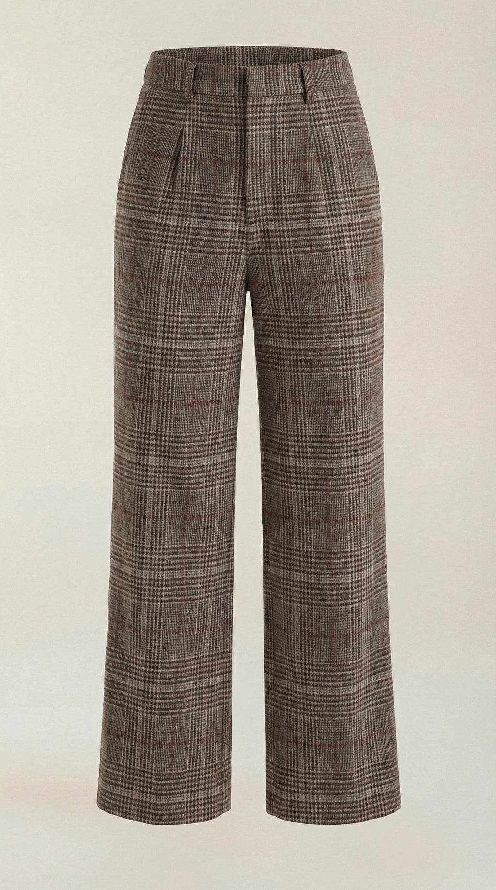 Leigh High-Waisted Plaid Trousers 4