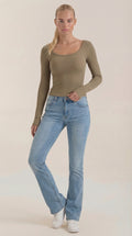 Marian Scoop Neck Long Sleeve Top 0