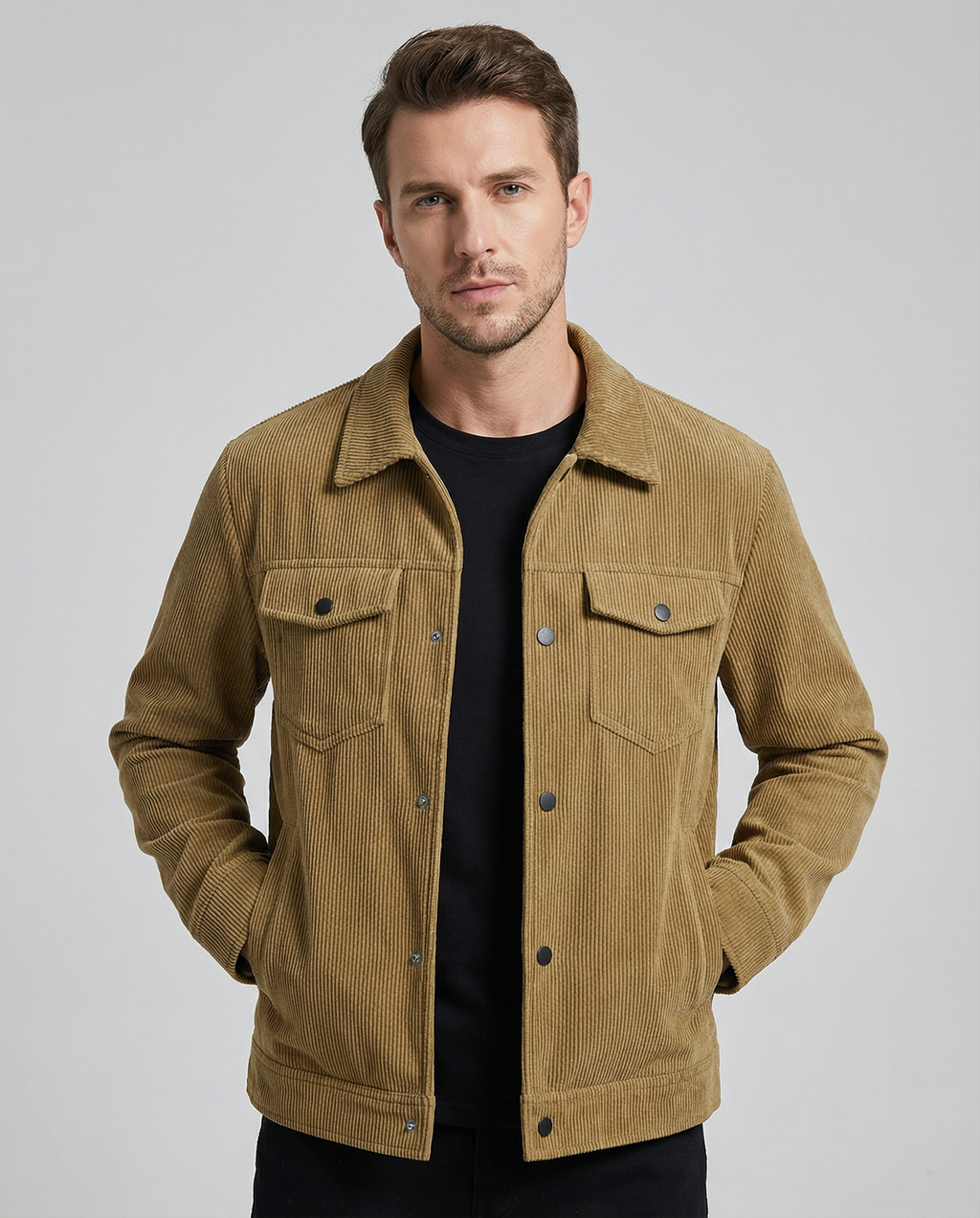 Men's Casual Corduroy Jacket – Stylish Versatile Outerwear for All Seasons 0