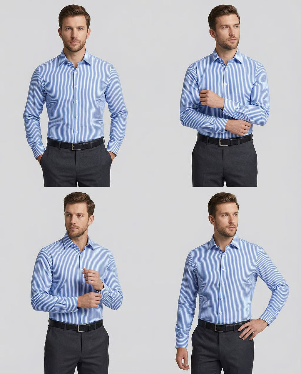 Men's Stripe Shirt – Stylish Long Sleeve Business Casual Top 3
