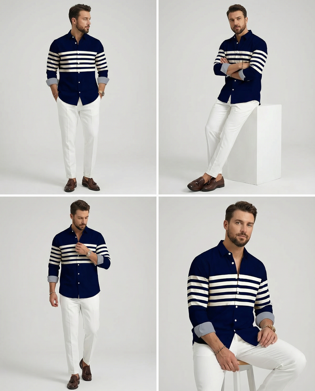 Men's Striped Casual Shirt – Stylish Outdoor Comfort 3