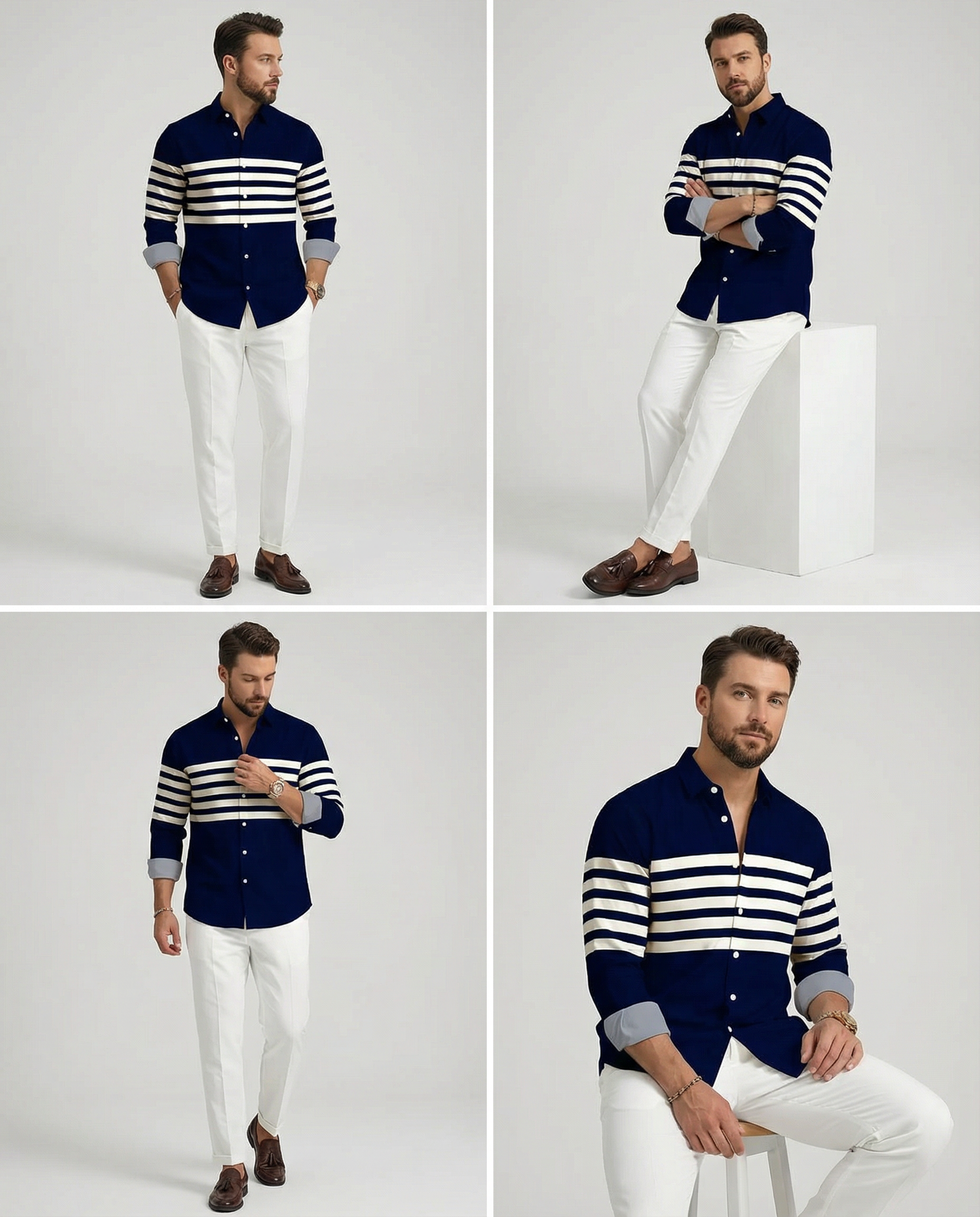 Men's Striped Casual Shirt – Stylish Outdoor Comfort 3