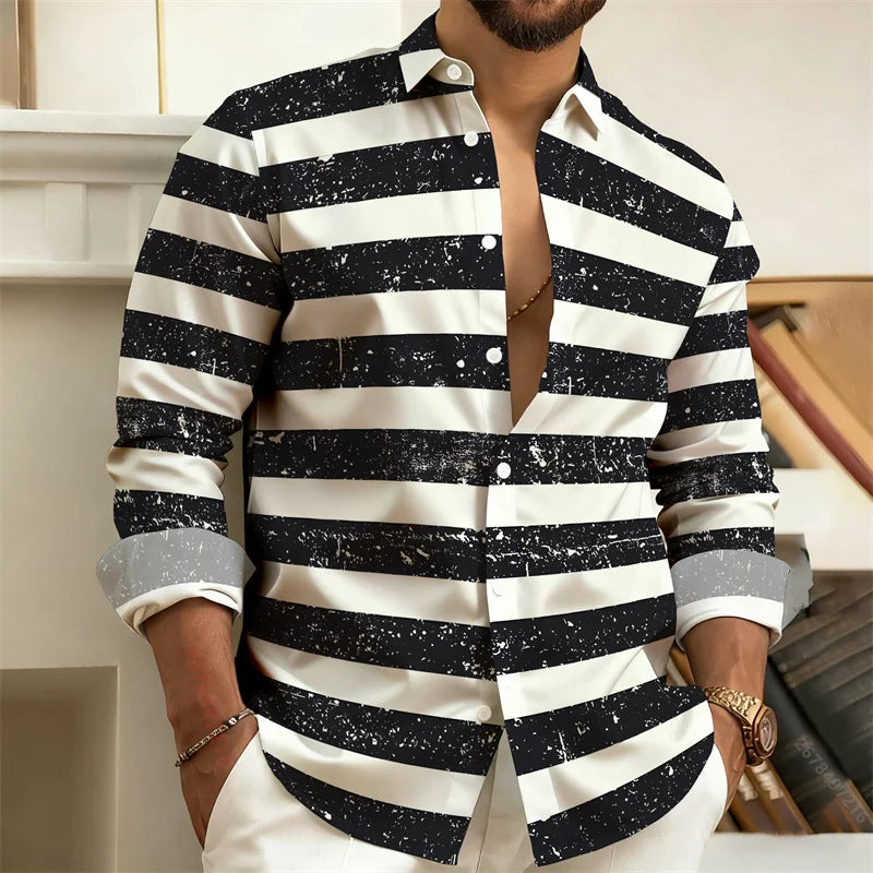 Men's Striped Casual Shirt – Stylish Outdoor Comfort 5