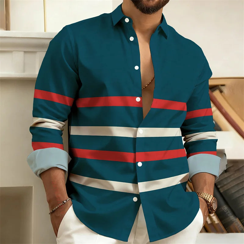 Men's Striped Casual Shirt – Stylish Outdoor Comfort 6