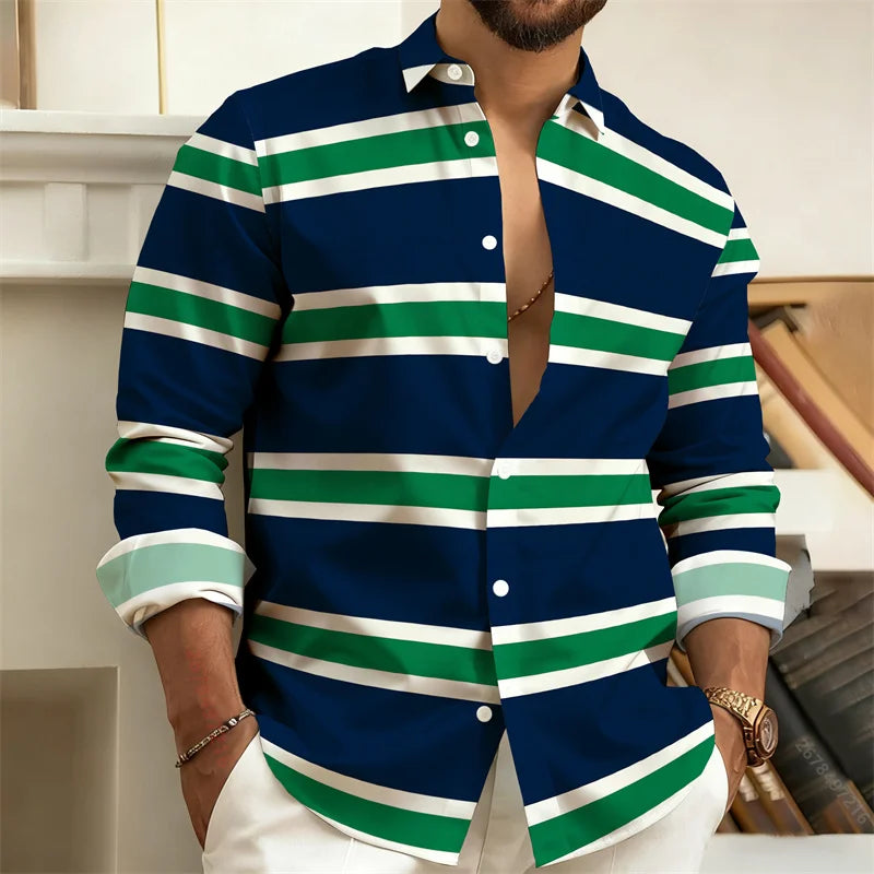 Men's Striped Casual Shirt – Stylish Outdoor Comfort 7